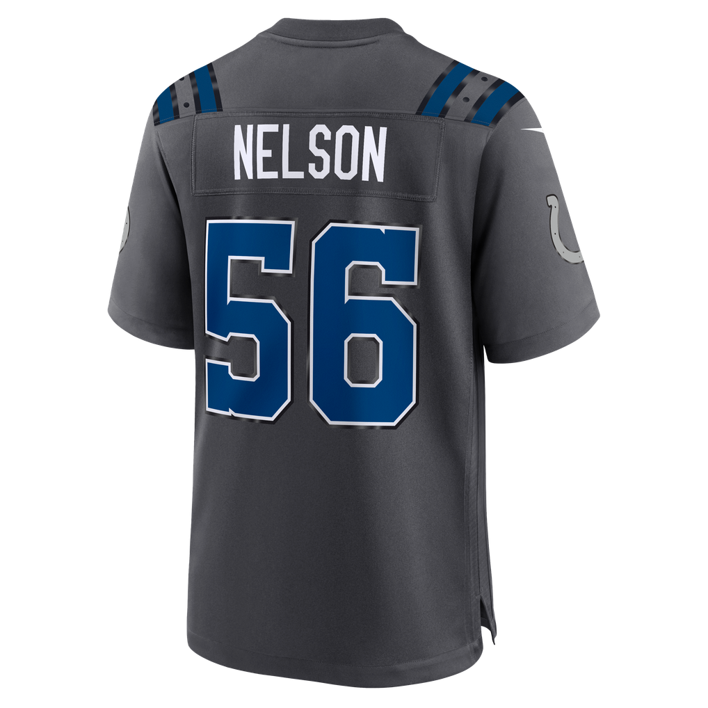 Men's Indianapolis Colts Quenton Nelson Anthracite 2026 Rivalries Collection Game Jersey