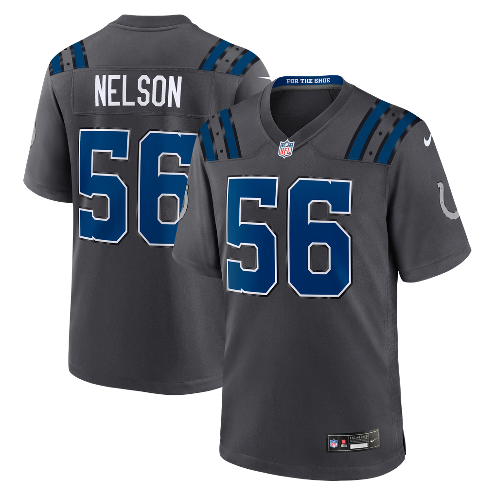Men's Indianapolis Colts Quenton Nelson Anthracite 2026 Rivalries Collection Game Jersey