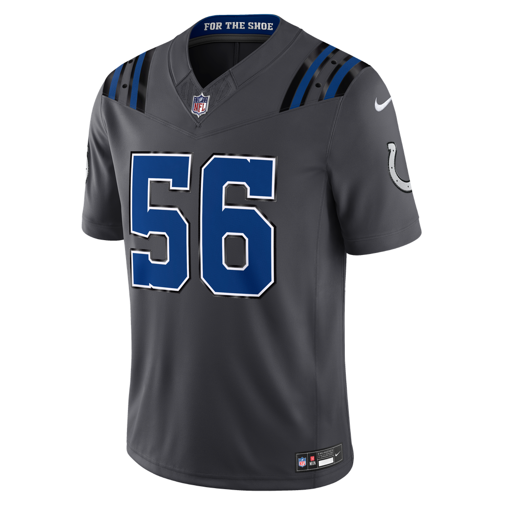 Men's Indianapolis Colts Quenton Nelson Anthracite 2026 Rivalries Collection Stitched Limited Jersey