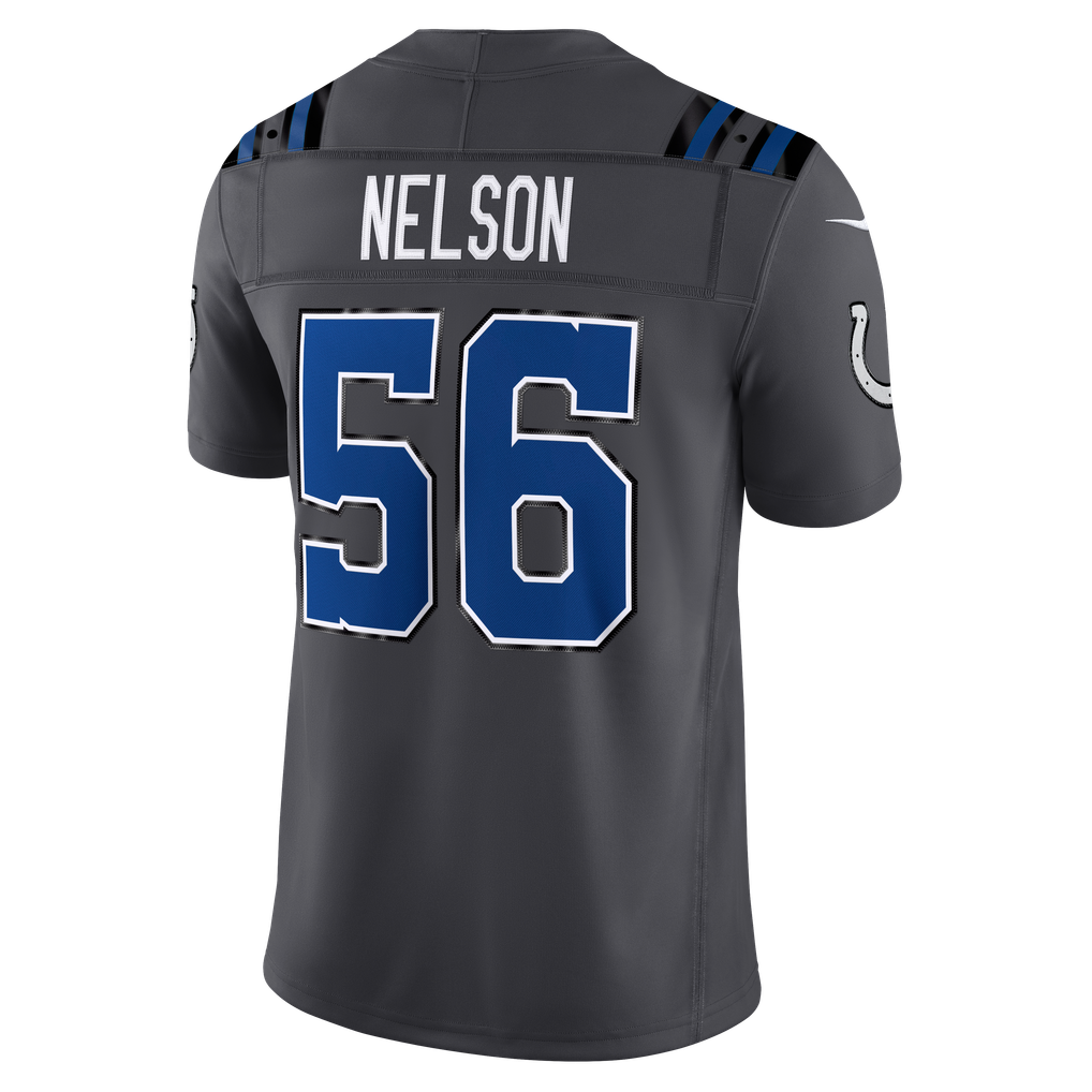 Men's Indianapolis Colts Quenton Nelson Anthracite 2026 Rivalries Collection Stitched Limited Jersey