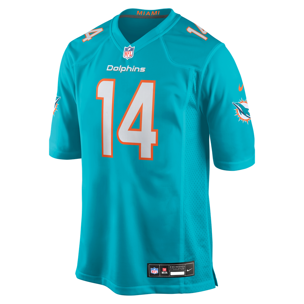 Men's Miami Dolphins Quinn Ewers Aqua Team Game Jersey
