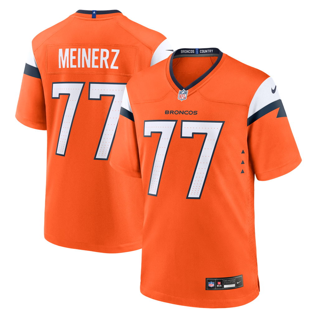 Men's Denver Broncos Quinn Meinerz Orange Team Game Jersey