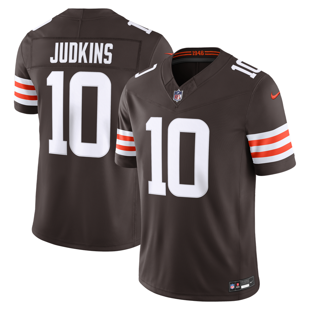 Men's Cleveland Browns Quinshon Judkins Brown Team Vapor F.U.S.E. Stitched Limited Jersey