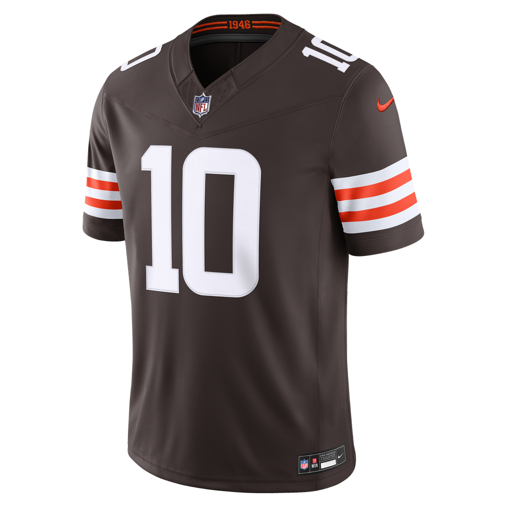 Men's Cleveland Browns Quinshon Judkins Brown Team Vapor F.U.S.E. Stitched Limited Jersey