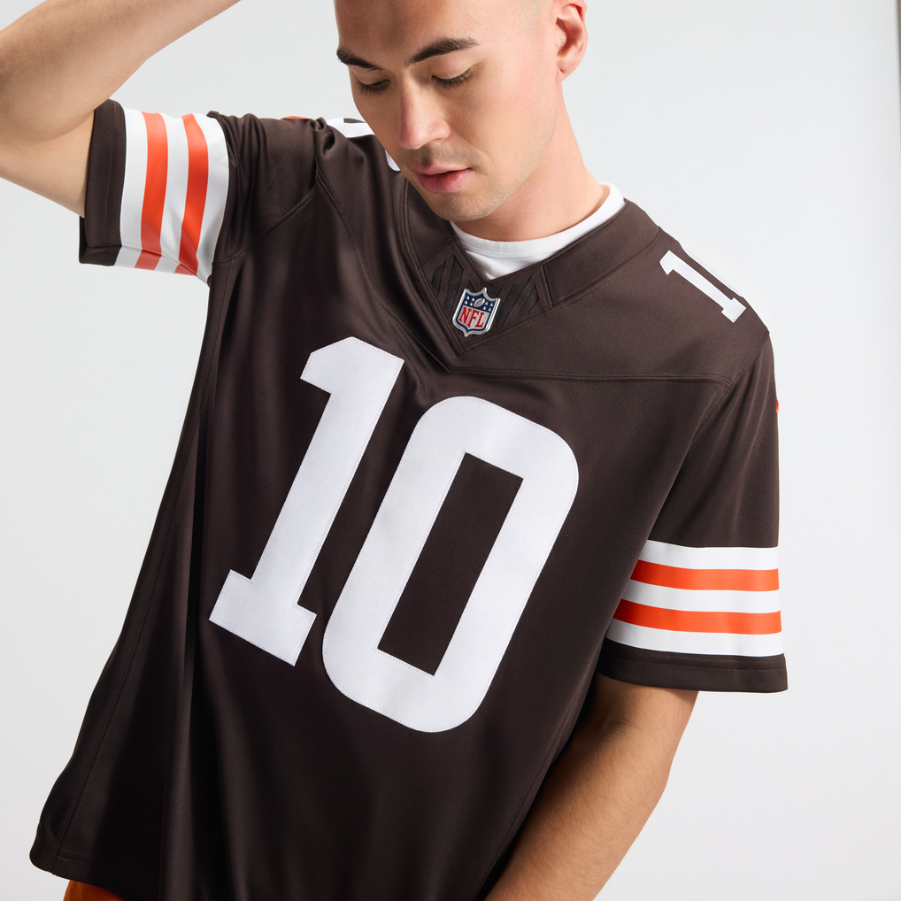 Men's Cleveland Browns Quinshon Judkins Brown Team Vapor F.U.S.E. Stitched Limited Jersey