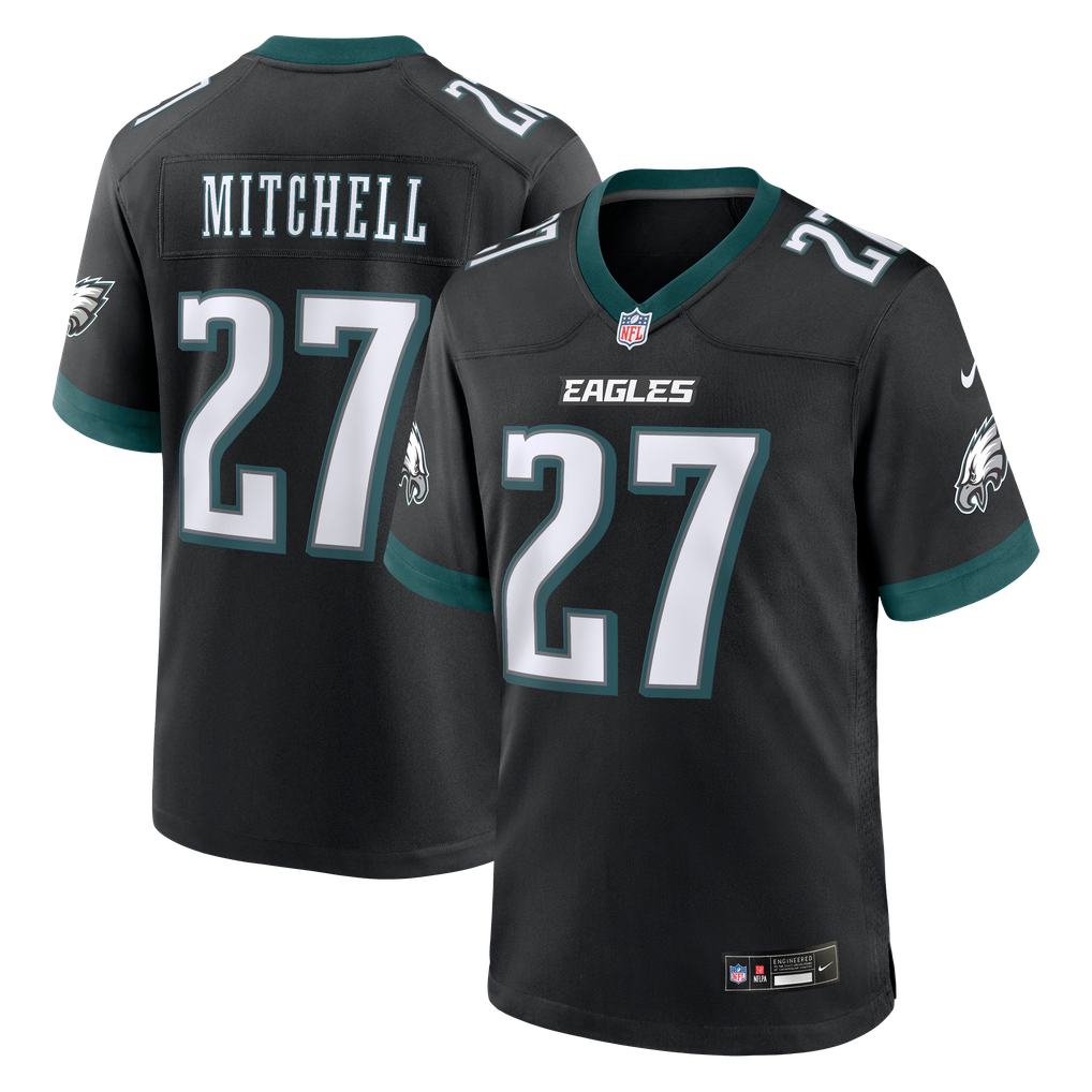 Men's Philadelphia Eagles Quinyon Mitchell Black Alternate Game Jersey