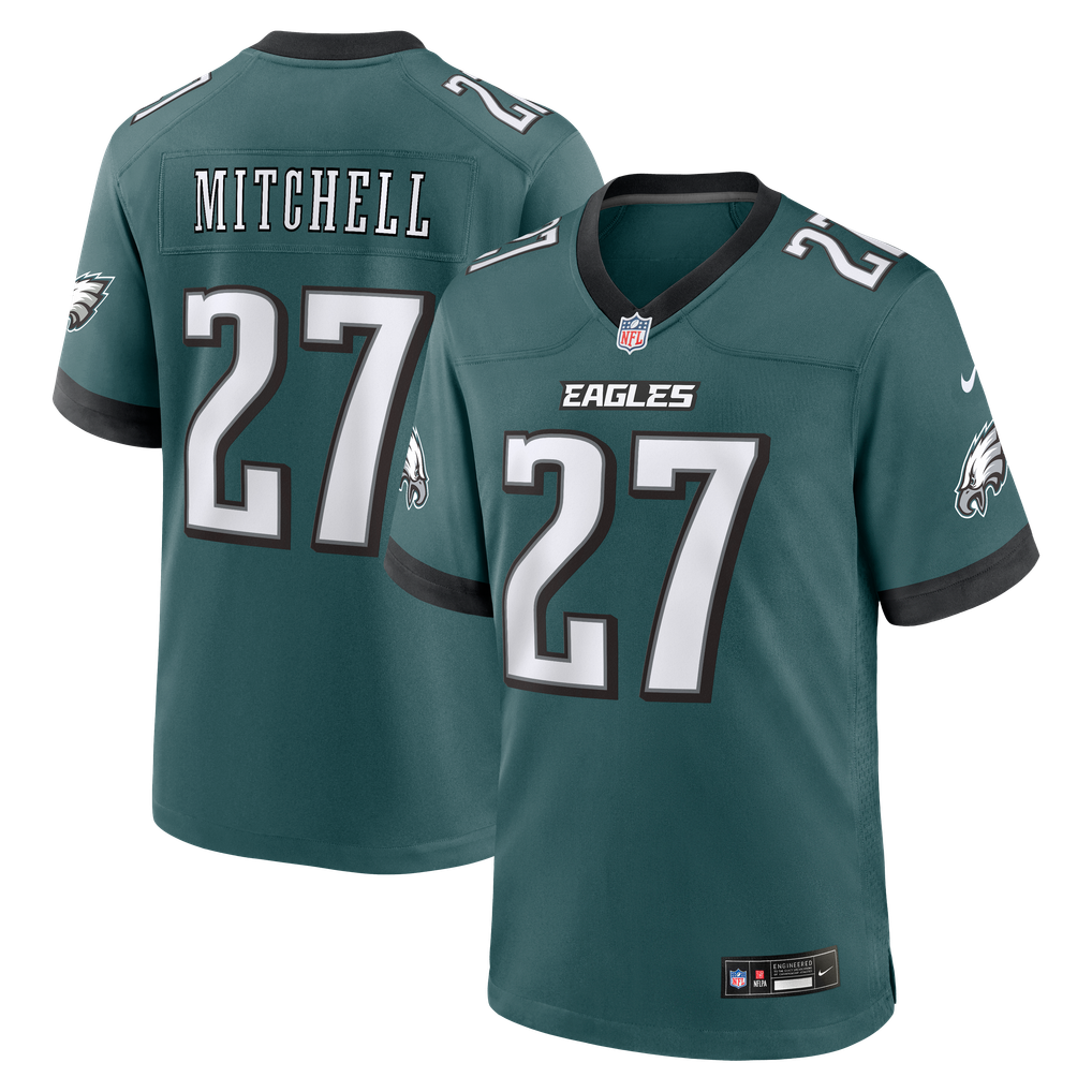 Men's Philadelphia Eagles Quinyon Mitchell Midnight Green Team Game Jersey
