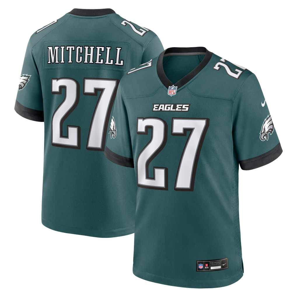 Men's Philadelphia Eagles Quinyon Mitchell Midnight Green Team Game Jersey
