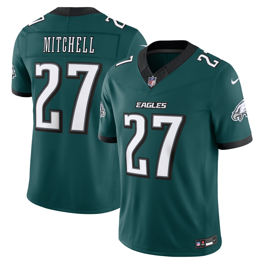 Men's Philadelphia Eagles Quinyon Mitchell Midnight Green Team Vapor F.U.S.E. Stitched Limited Jersey