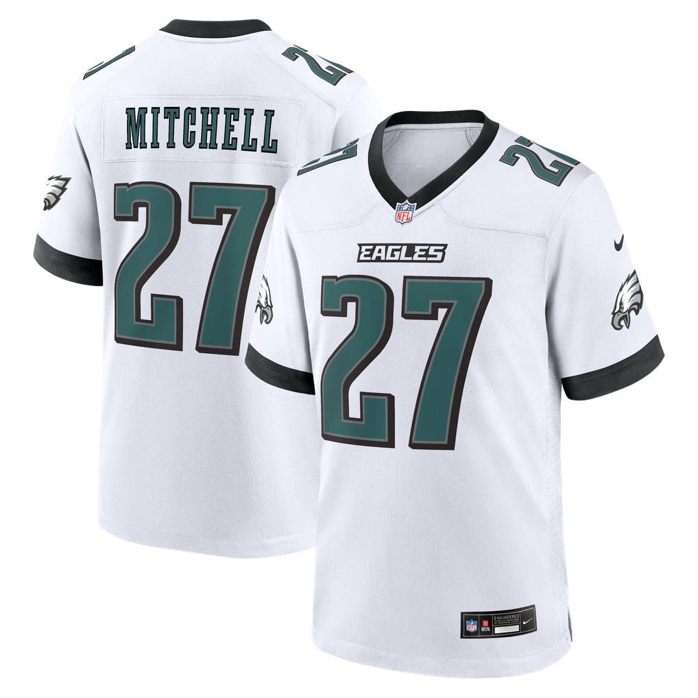 Men's Philadelphia Eagles Quinyon Mitchell White Game Jersey