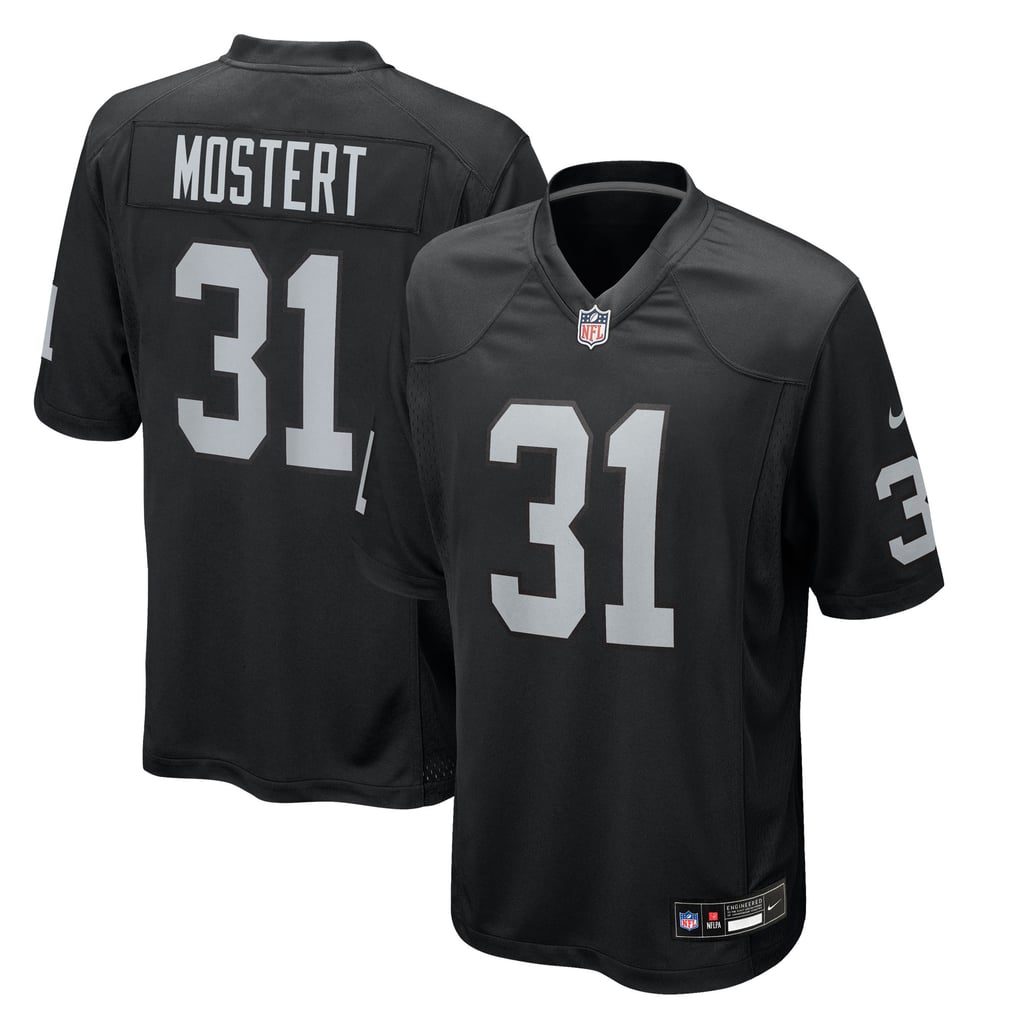 Men's Las Vegas Raiders Raheem Mostert Black Team Game Jersey