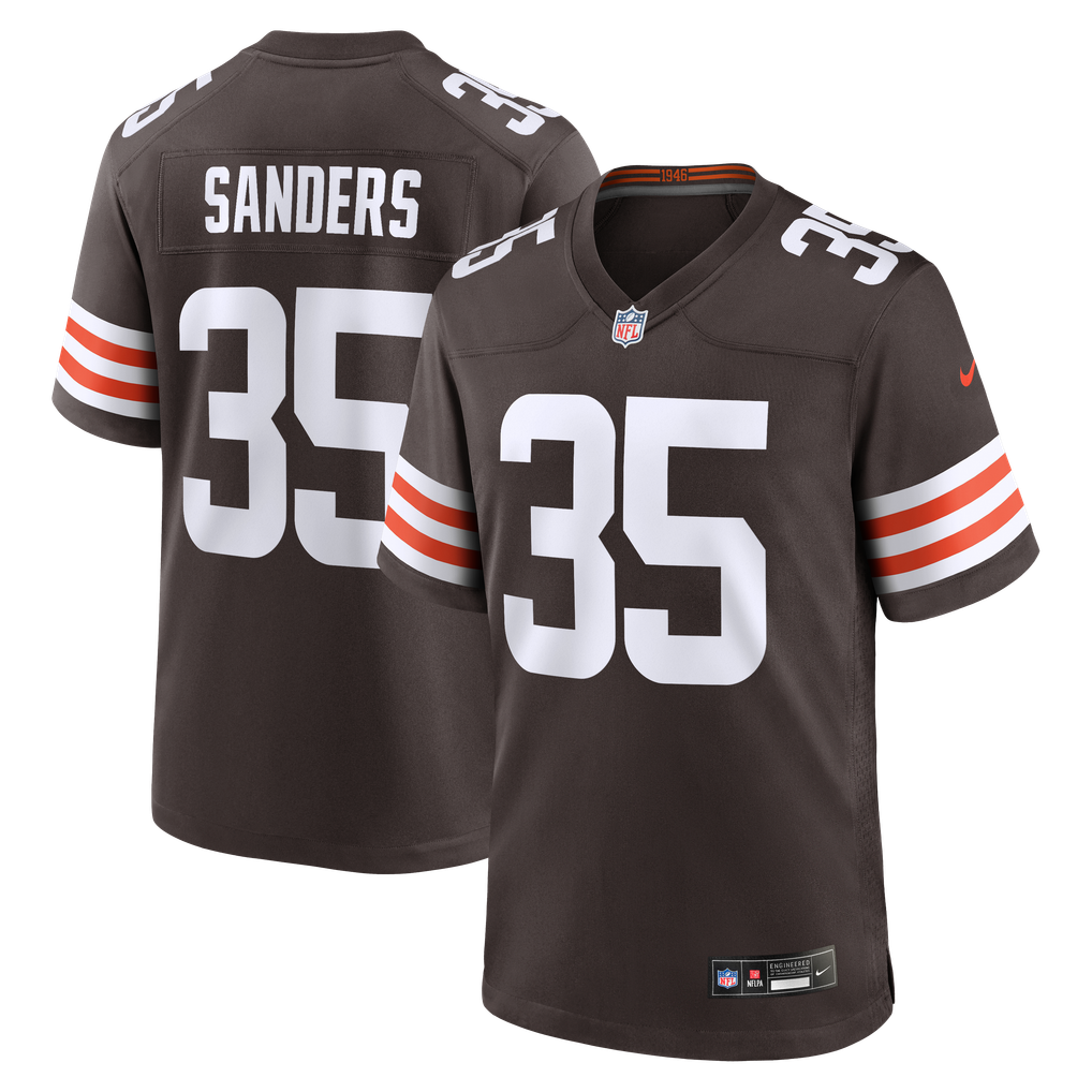 Men's Cleveland Browns Raheim Sanders Brown Team Game Jersey
