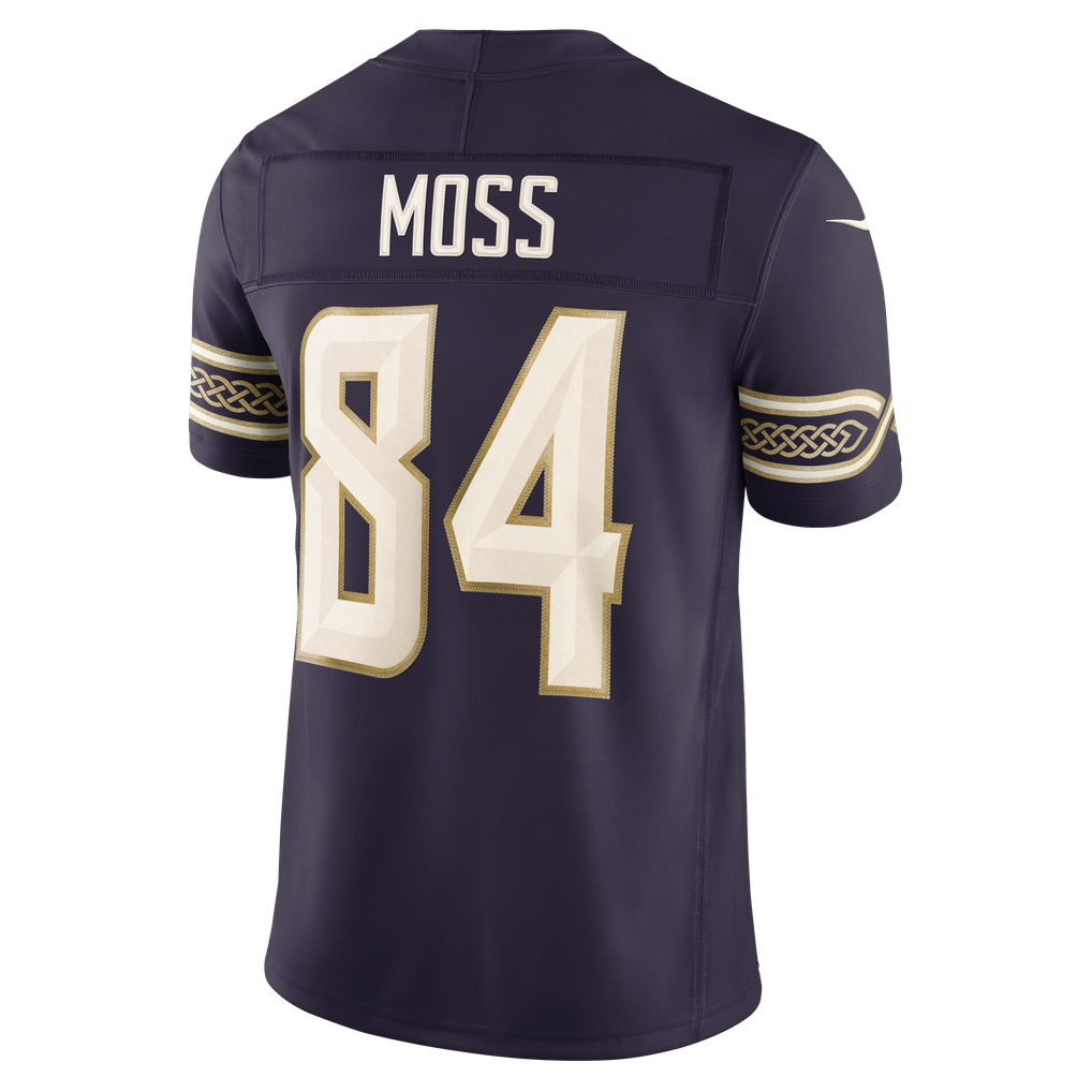 Men's Minnesota Vikings Randy Moss Purple 2026 Rivalries Collection Stitched Limited Jersey