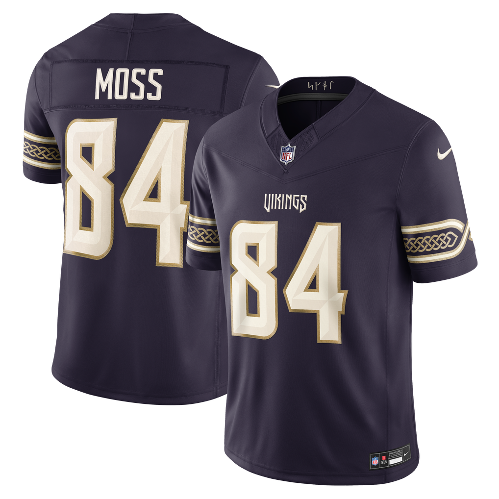 Men's Minnesota Vikings Randy Moss Purple 2026 Rivalries Collection Stitched Limited Jersey