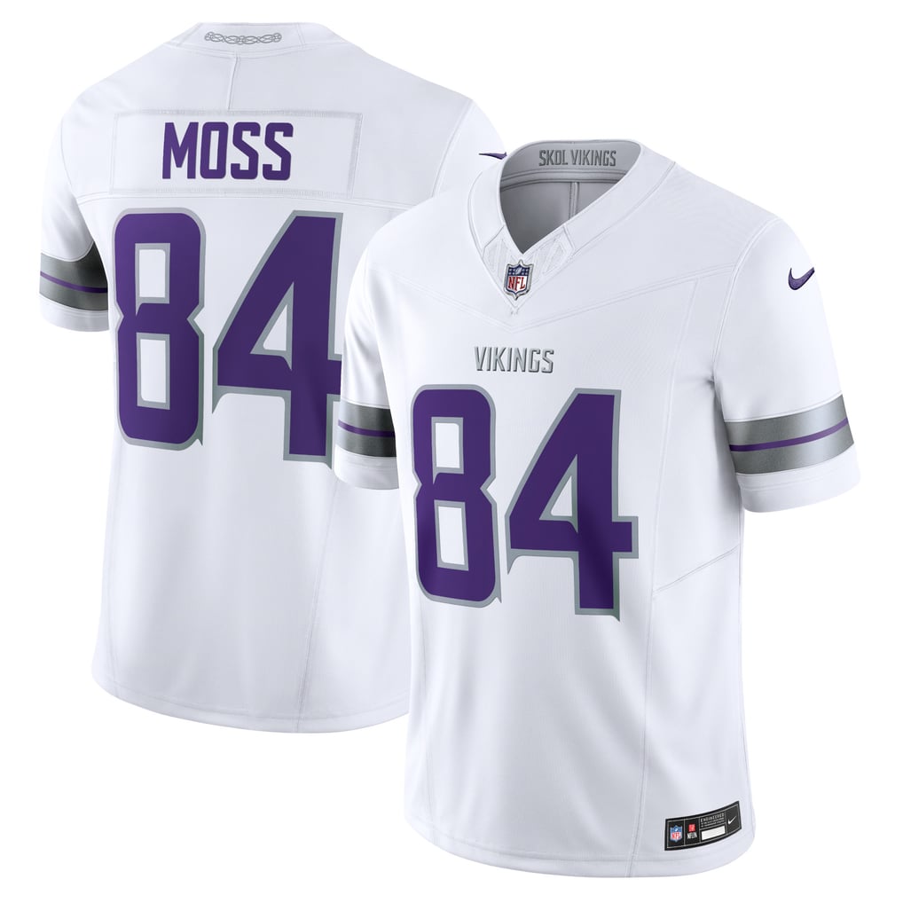 Men's Minnesota Vikings Randy Moss White Alternate Vapor F.U.S.E. Retired Player Limited Jersey
