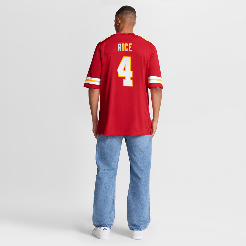 Men's Kansas City Chiefs Rashee Rice Red Game Jersey