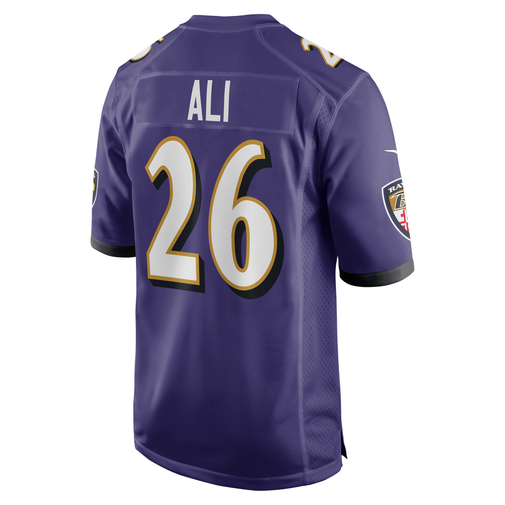Men's Baltimore Ravens Rasheen Ali Purple Team Game Jersey