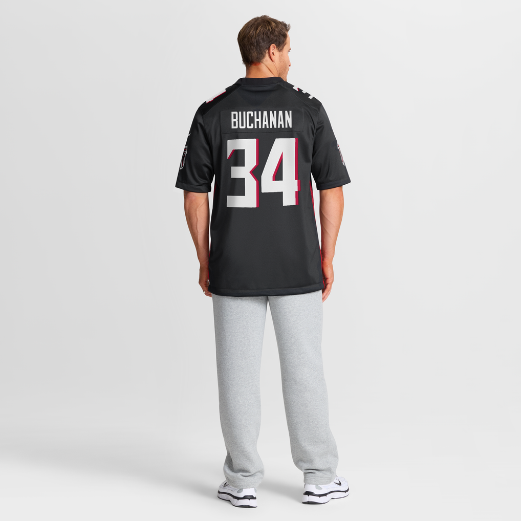 Men's Atlanta Falcons Ray Buchanan Black Game Retired Player Jersey