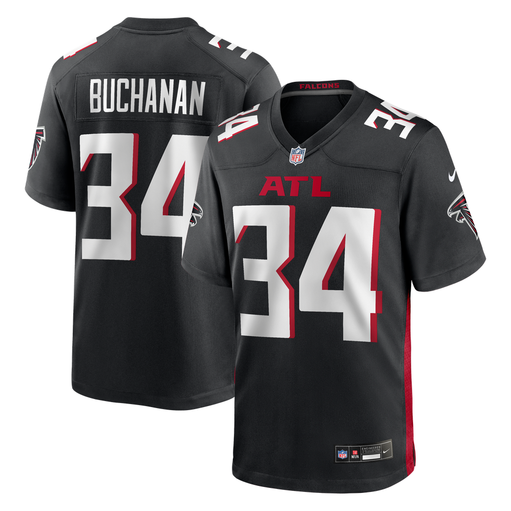 Men's Atlanta Falcons Ray Buchanan Black Game Retired Player Jersey
