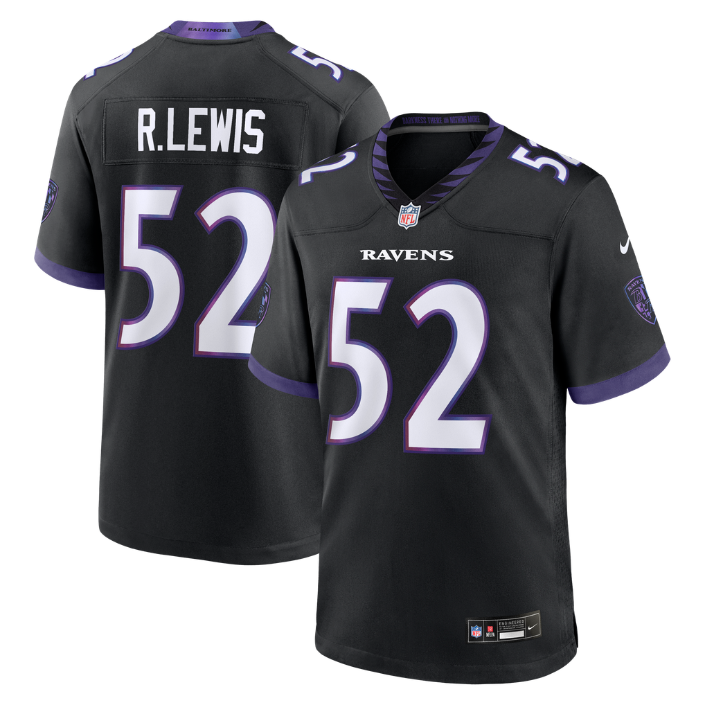 Men's Baltimore Ravens Ray Lewis Black Alternate Retired Player Game Jersey