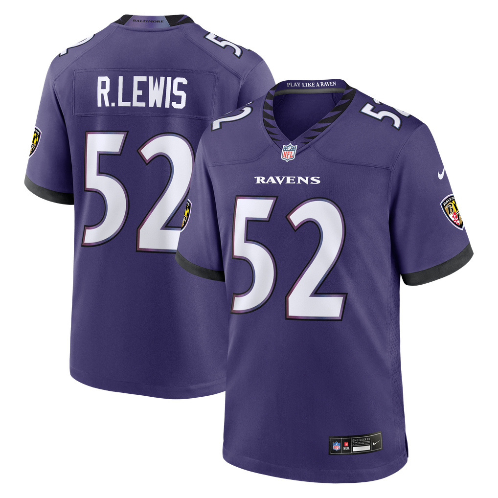 Men's Baltimore Ravens Ray Lewis Purple Team Retired Player Game Jersey