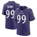 Men's Baltimore Ravens Rayshaun Benny Purple Team Game Jersey