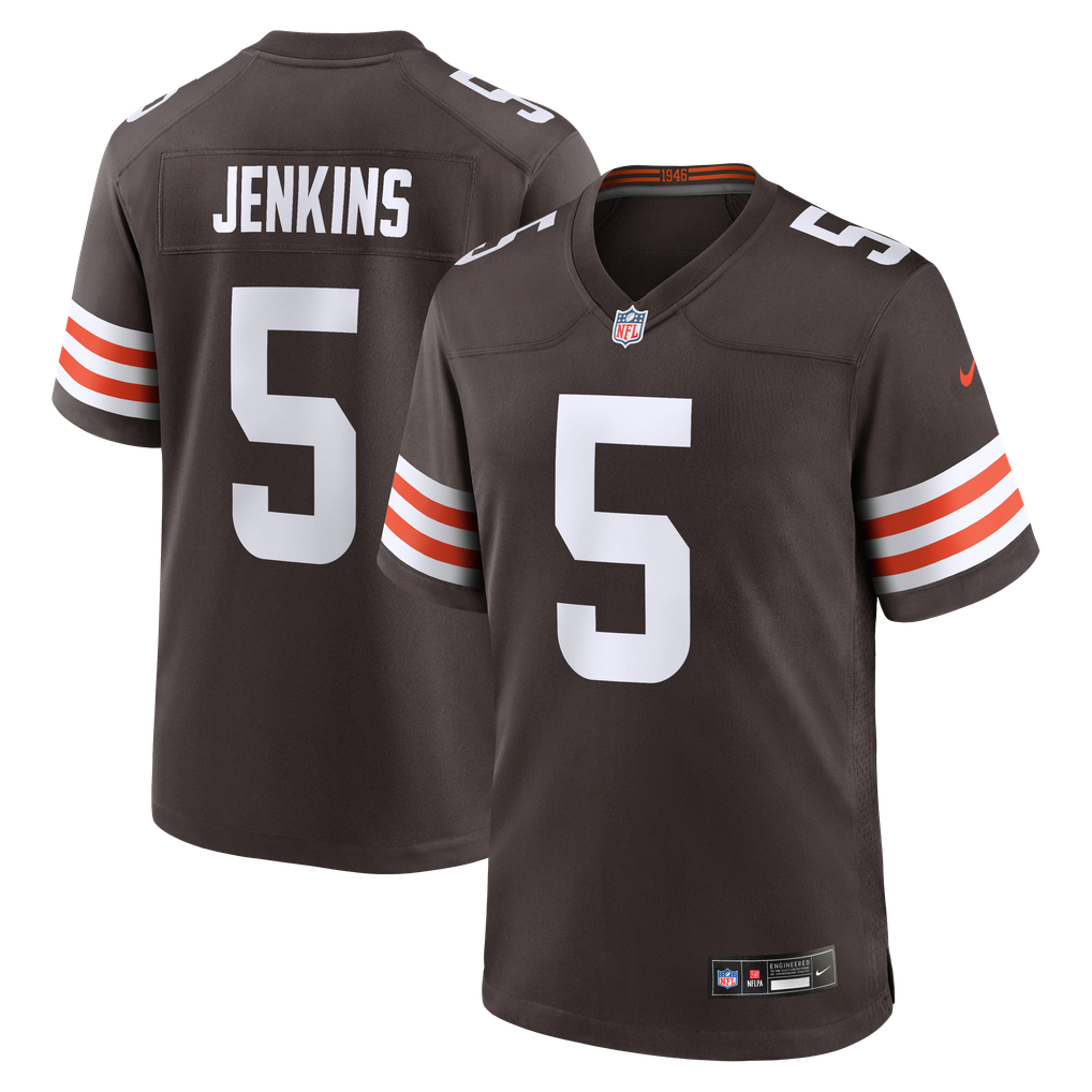 Men's Cleveland Browns Rayshawn Jenkins Brown Team Game Jersey