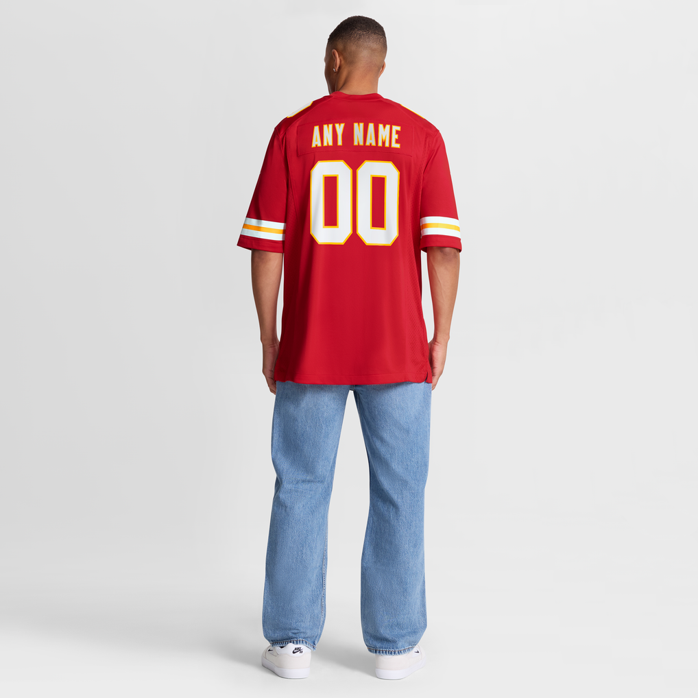 Men's Kansas City Chiefs Red Custom Game Jersey