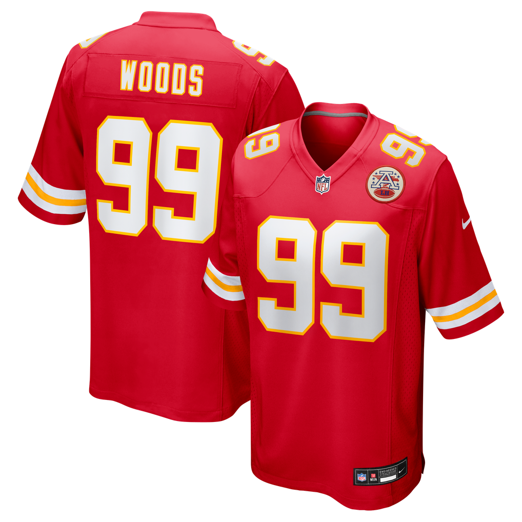 Men's Kansas City Chiefs Peter Woods Red Team Game Jersey