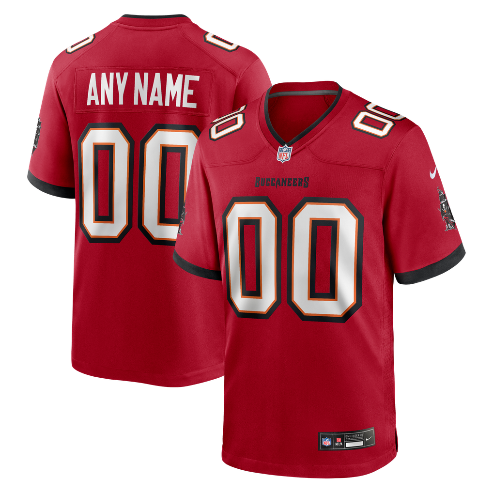 Men's Red Tampa Bay Buccaneers Team Custom Game Jersey