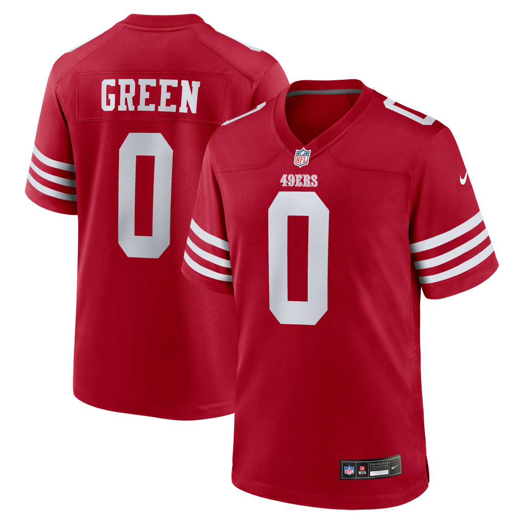 Men's San Francisco 49ers Renardo Green Scarlet Game Jersey