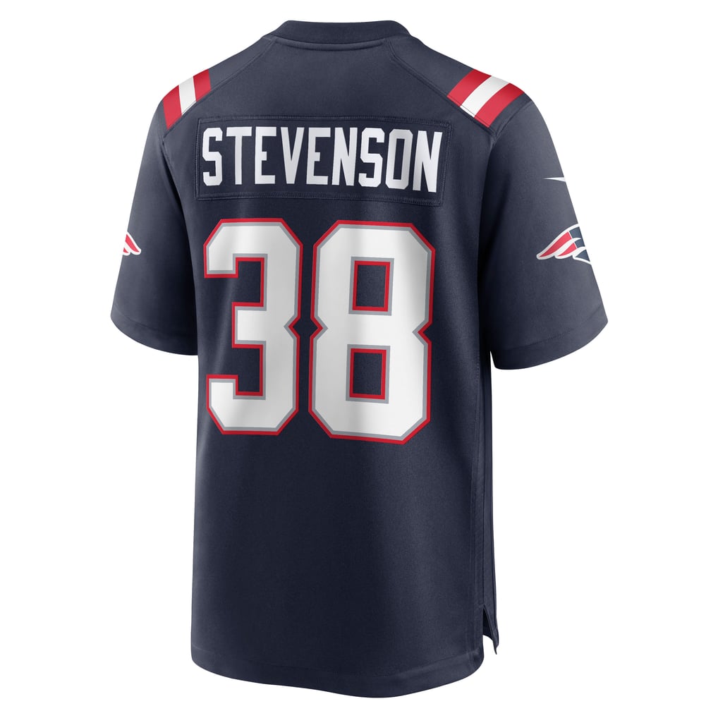 Men's New England Patriots Rhamondre Stevenson Navy Game Jersey