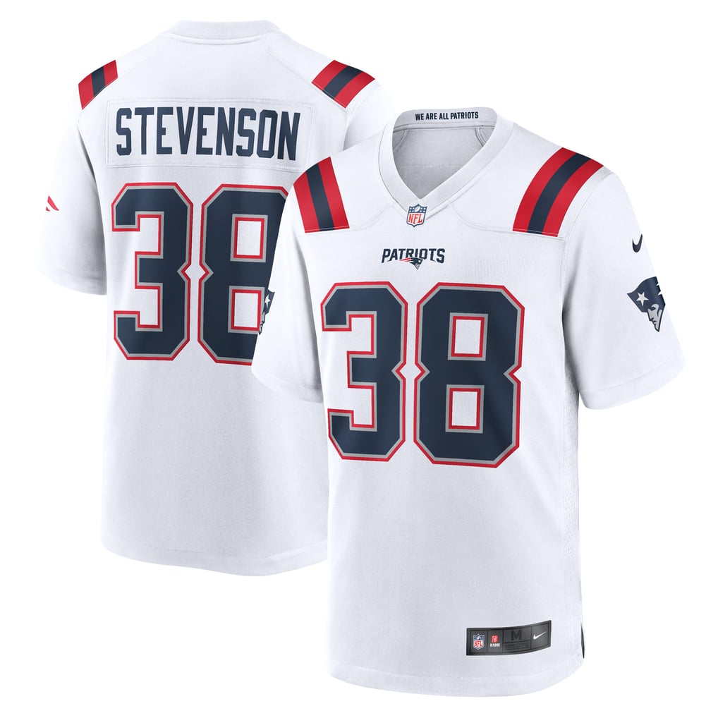 Men's New England Patriots Rhamondre Stevenson White Game Player Jersey