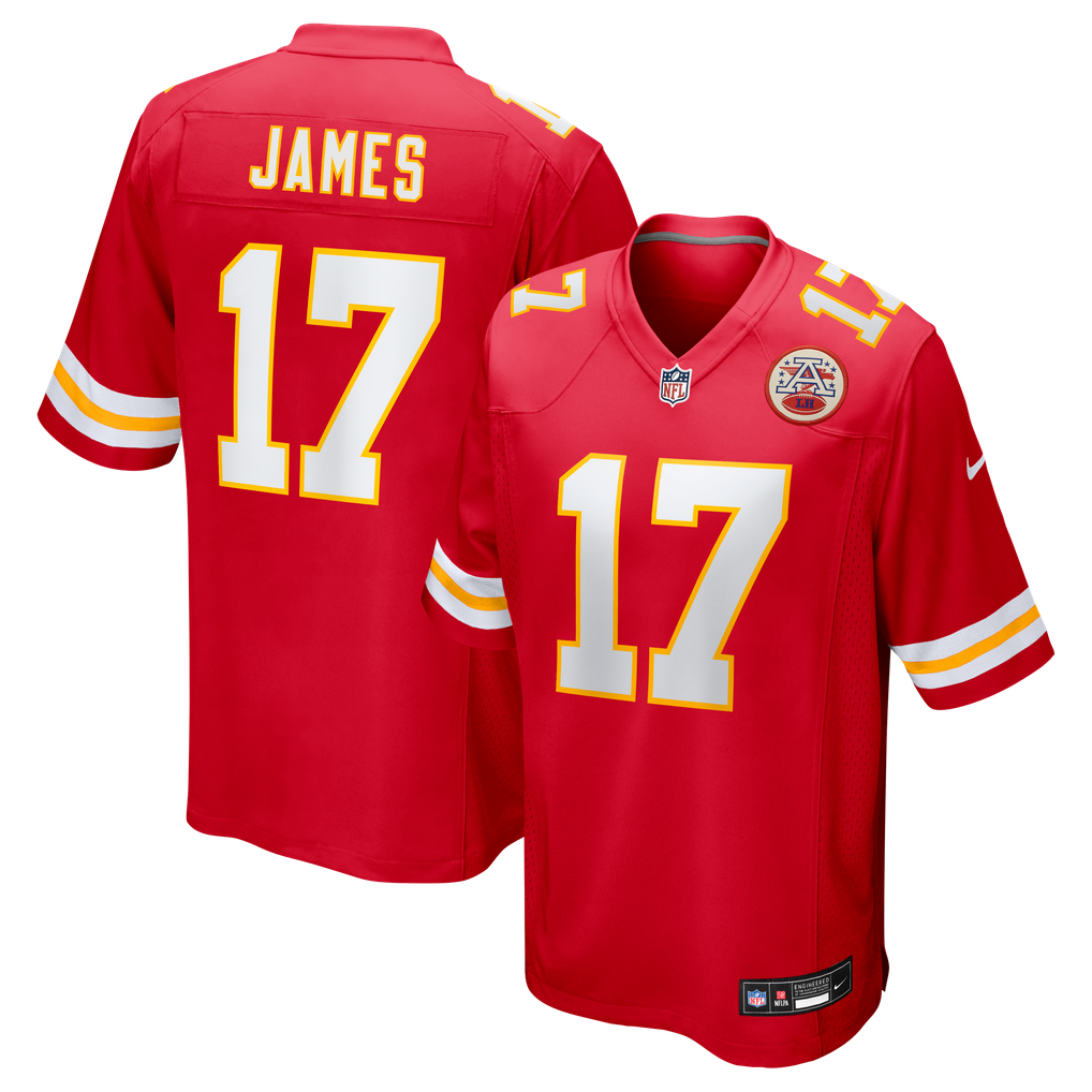 Men's Kansas City Chiefs Richie James Red Game Jersey