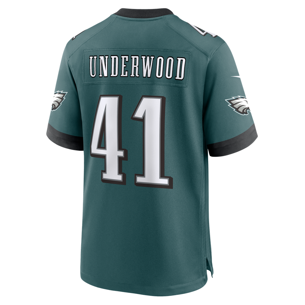 Men's Philadelphia Eagles Rocco Underwood Midnight Green Team Game Jersey