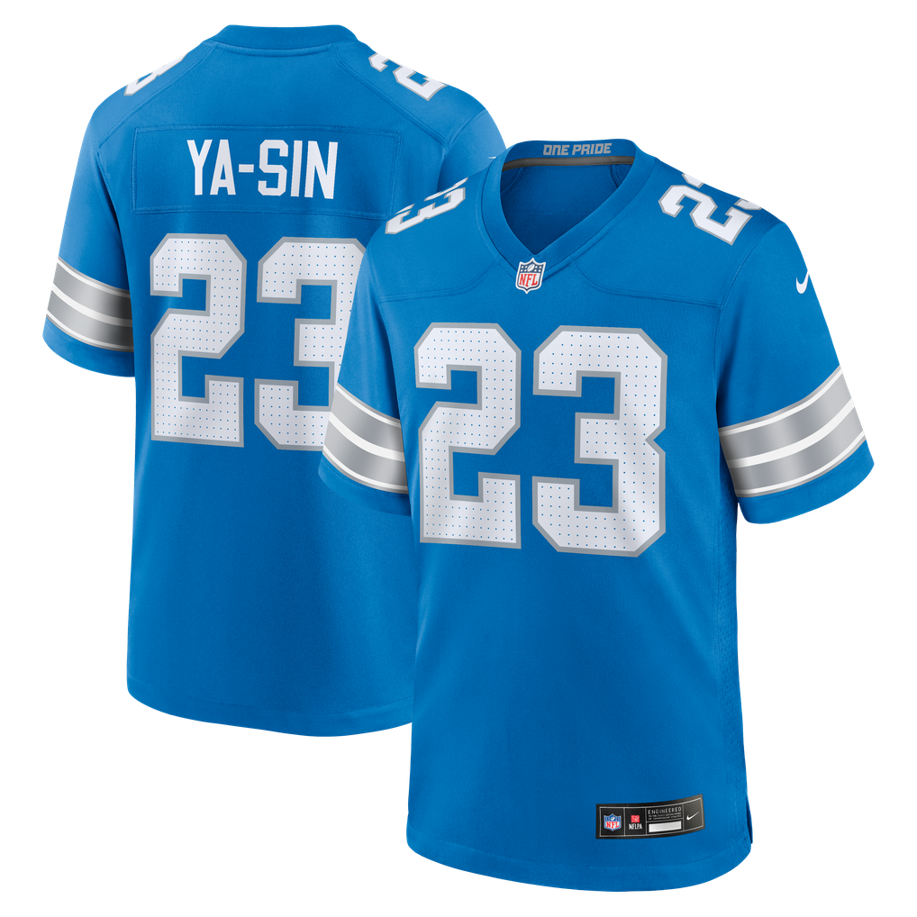 Men's Detroit Lions Rock Ya-Sin Blue Team Game Jersey