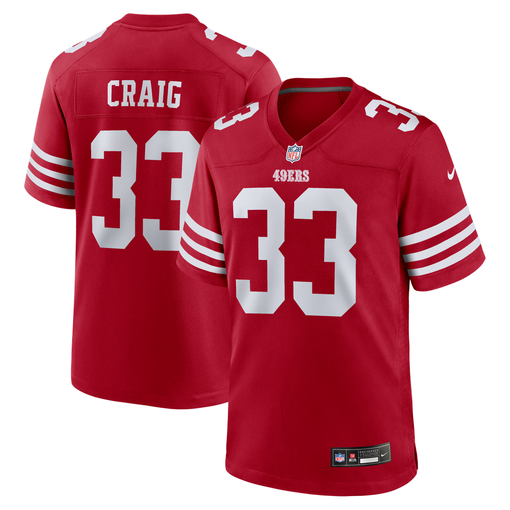 Men's San Francisco 49ers Roger Craig Scarlet Team Retired Game Jersey