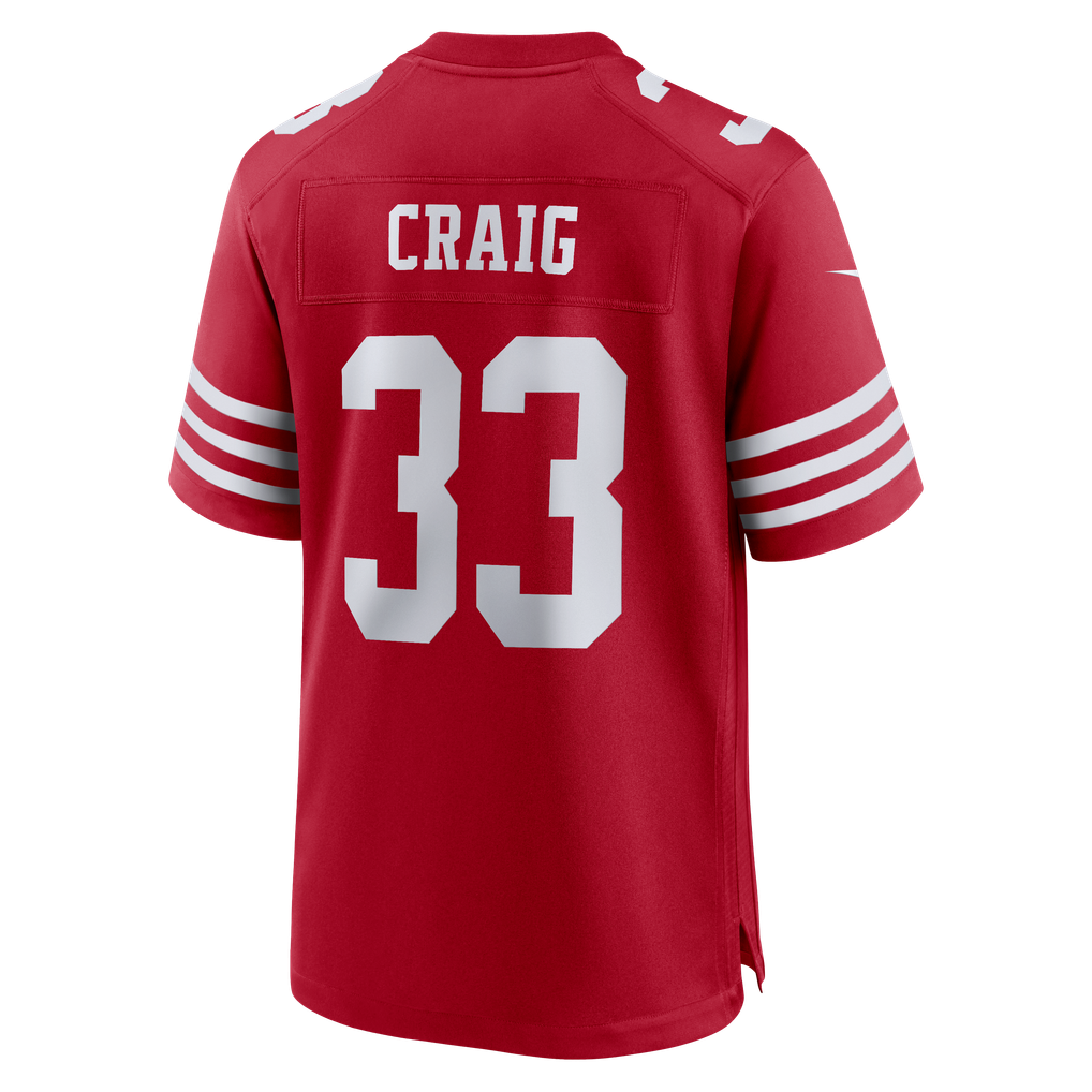 Men's San Francisco 49ers Roger Craig Scarlet Team Retired Game Jersey
