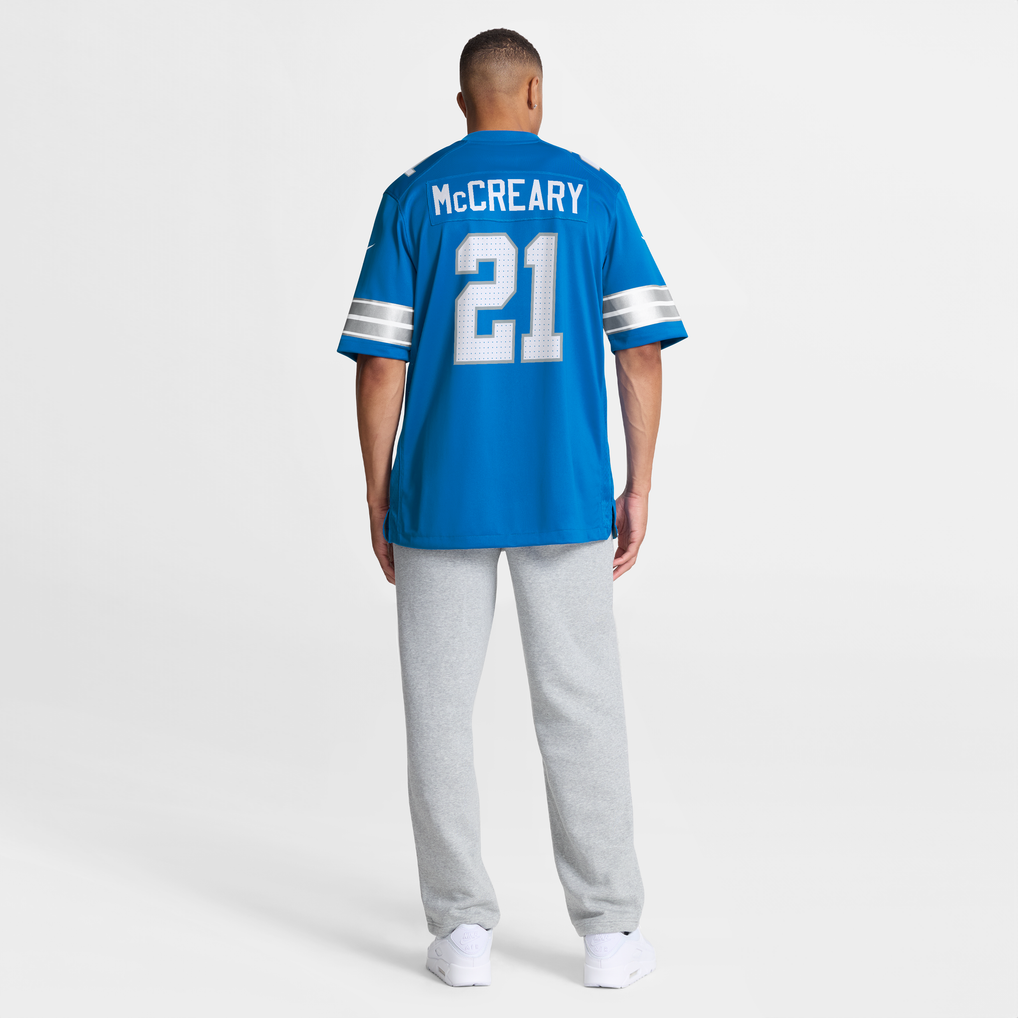 Men's Detroit Lions Roger McCreary Blue Team Game Jersey