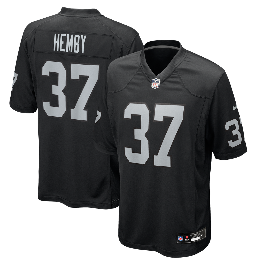 Men's Las Vegas Raiders Roman Hemby Black Team Game Jersey