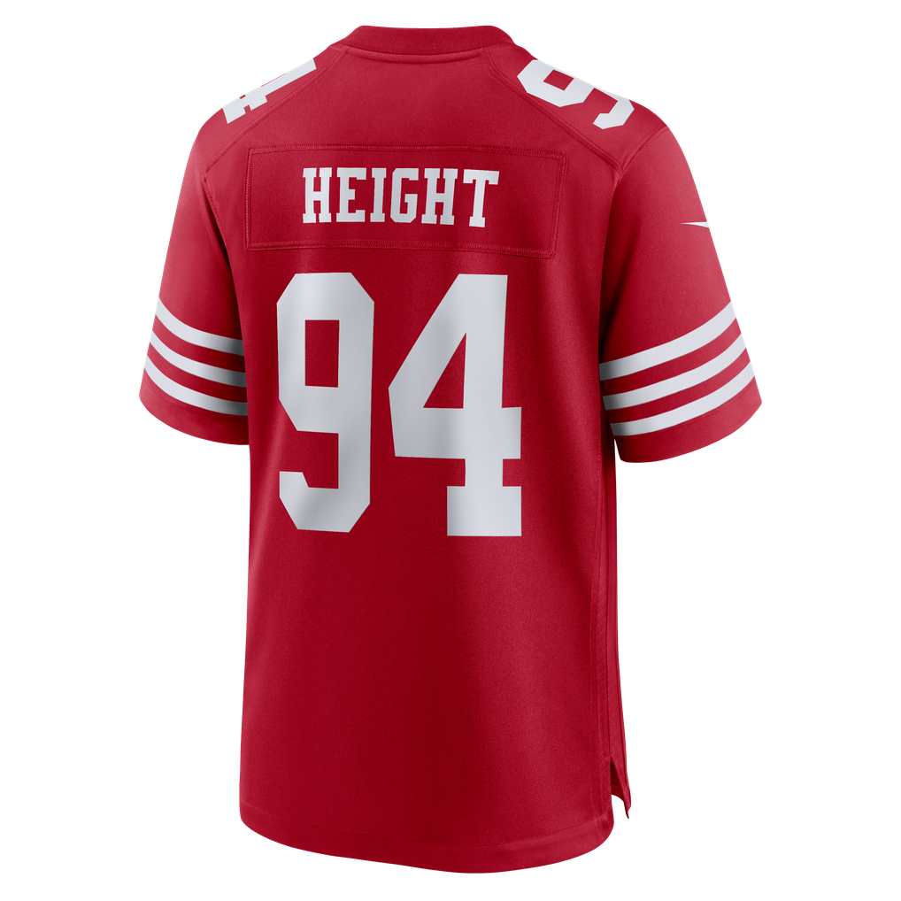 Men's San Francisco 49ers Romello Height Scarlet Team Game Jersey