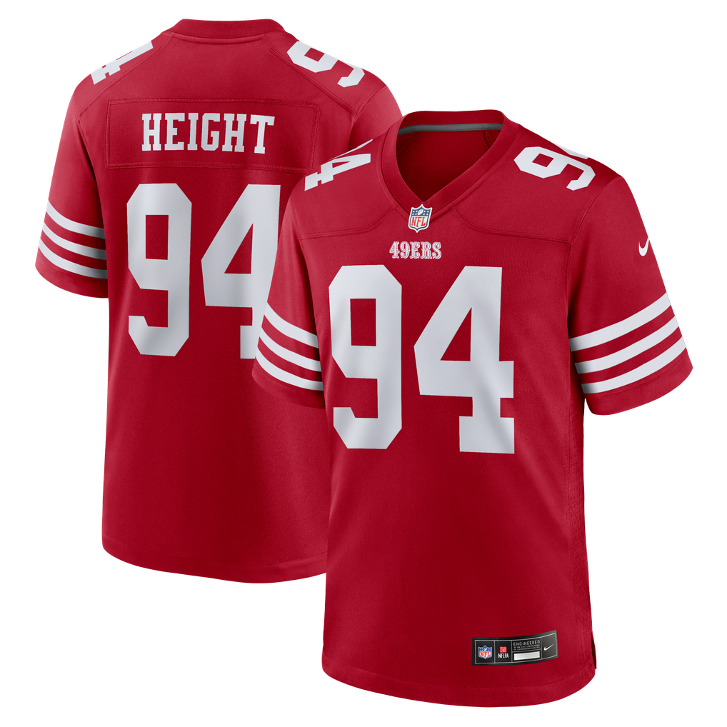Men's San Francisco 49ers Romello Height Scarlet Team Game Jersey