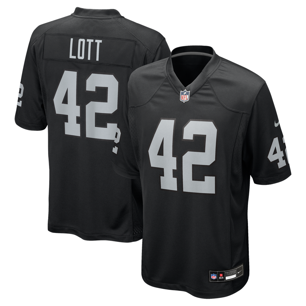 Men's Las Vegas Raiders Ronnie Lott Black Game Retired Player Jersey