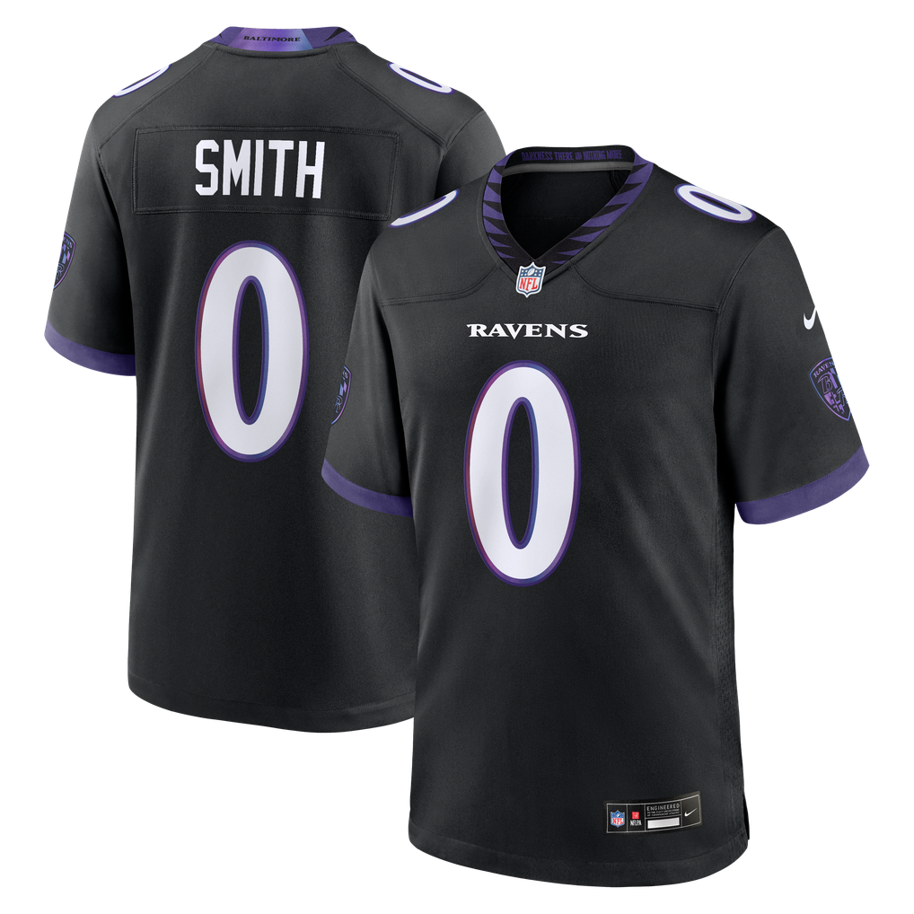 Men's Baltimore Ravens Roquan Smith Black Alternate Game Jersey