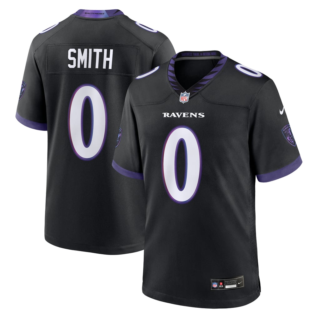 Men's Baltimore Ravens Roquan Smith Black Alternate Game Jersey