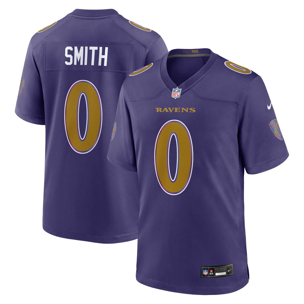 Men's Baltimore Ravens Roquan Smith Purple Alternate Game Jersey