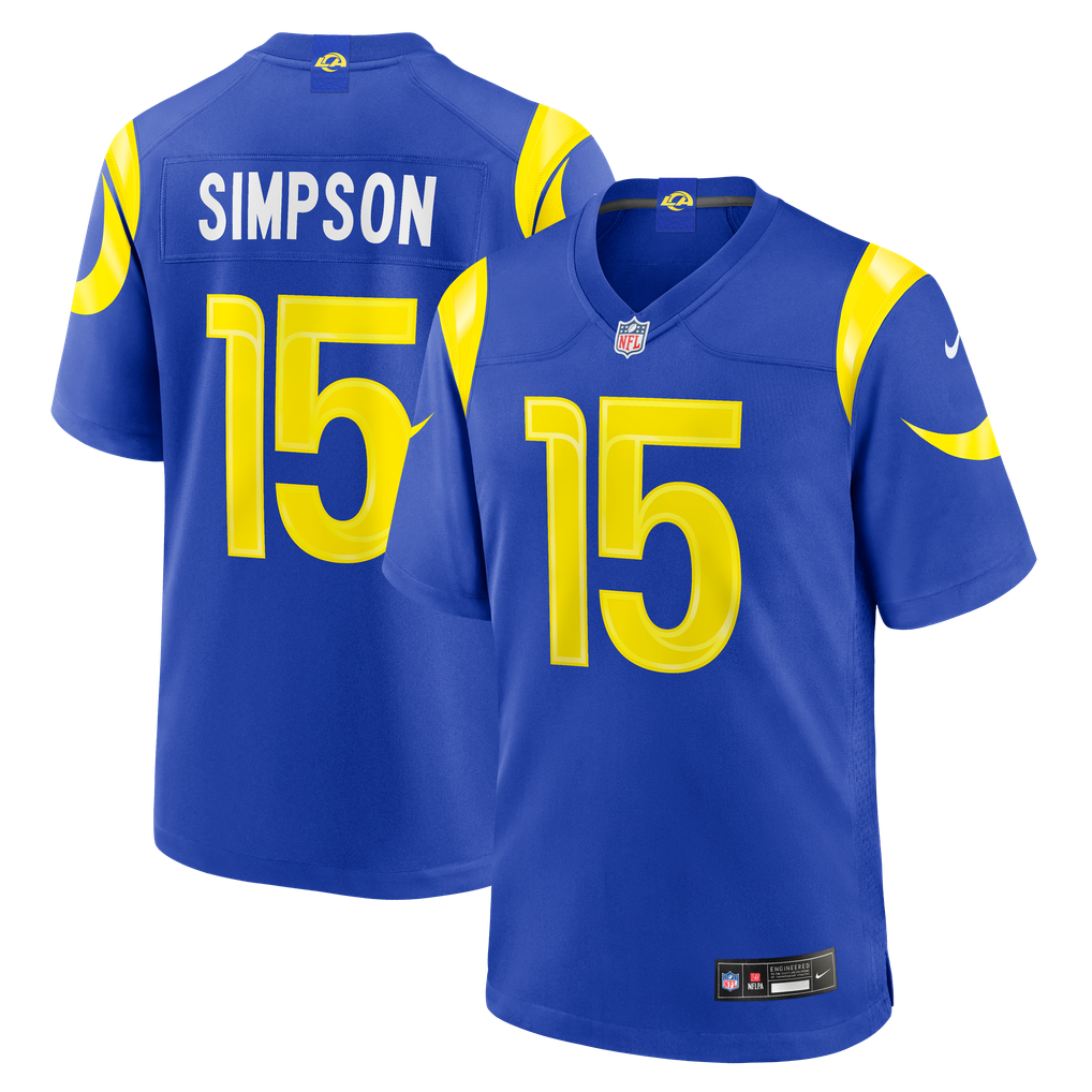 Men's Los Angeles Rams Ty Simpson Royal Team Game Jersey