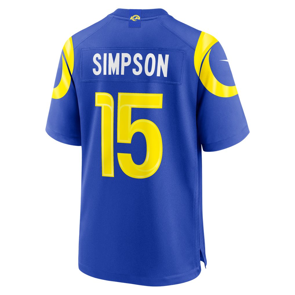Men's Los Angeles Rams Ty Simpson Royal Team Game Jersey