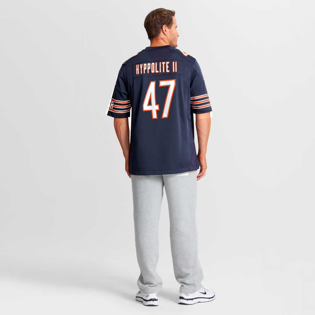 Men's Chicago Bears Ruben Hyppolite II Navy Team Game Jersey