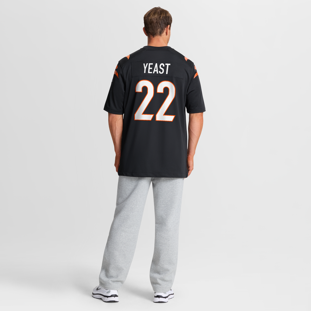 Men's Cincinnati Bengals Russ Yeast Black Team Game Jersey